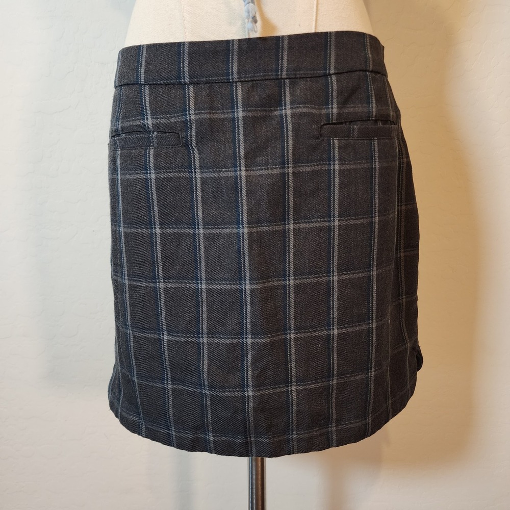 Gap Plaid Mini Skirt Women's Size‎ 4 Gray Blue Career Casual School